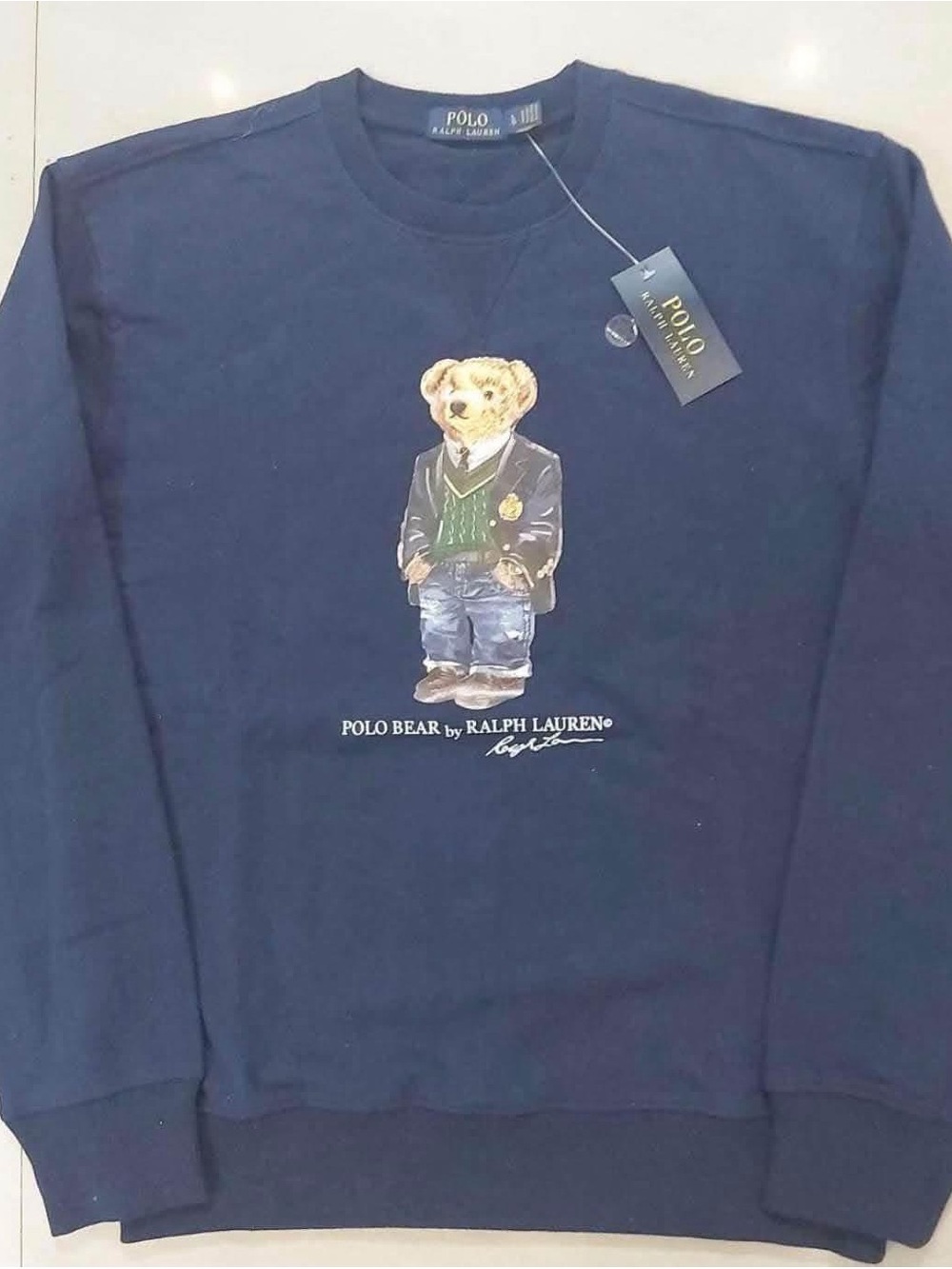 Polo by Ralph Lauren Navy Crewneck with Polo Bear Graphic